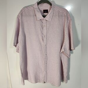 Untuck It Men's Lavender Linen Checkered Shirt. Size XXX Large